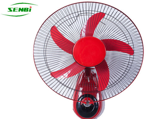 Red 15w 16 Inch 12v Dc Wall Fan , Solar Powered Indoor Outdoor Wall Mount Fan